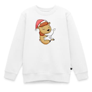 Bison Niedlich Müde Ausschlafen Weihnachten - Kinder Premium Organic Sweatshirt - Weiß - Vorne - AI Model Kid Male (0cm)