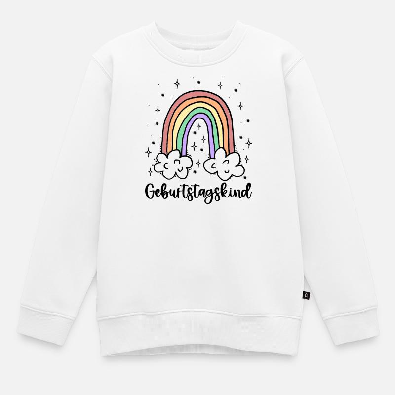 Geburtstagskind Regenbogen Geburtstag Party - Kinder Premium Organic Sweatshirt - Weiß