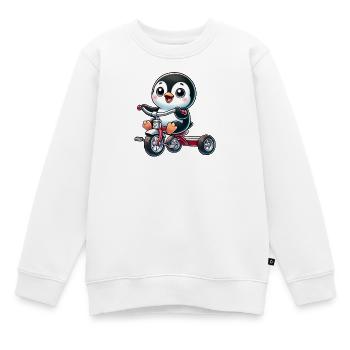 Lachender Pinguin auf dreirad fröhliche Kinder - Kinder Premium Organic Sweatshirt - Weiß - Vorne - AI Model Kid Male (0cm)