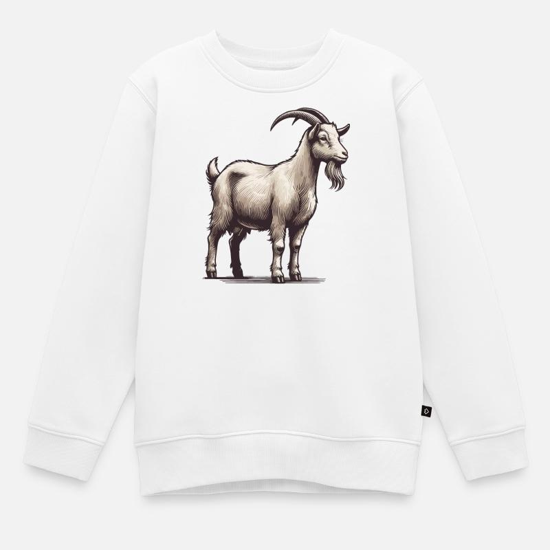 Ziege - Kinder Premium Organic Sweatshirt - Weiß