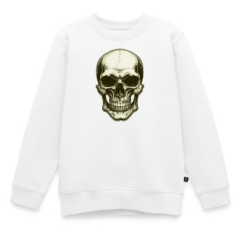 Crâne tête de mort - Sweat Premium enfant bio - blanc - Devant - AI Model Kid Male (0cm)