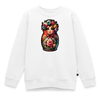 Russian Girl Matroschka Moskau mit Sonnenbrille - Kinder Premium Organic Sweatshirt - Weiß - Vorne - AI Model Kid Male (0cm)
