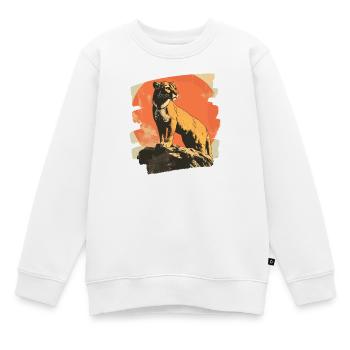 Lion from mountain Retro - Kinder Premium Organic Sweatshirt - Weiß - Vorne - AI Model Kid Male (0cm)