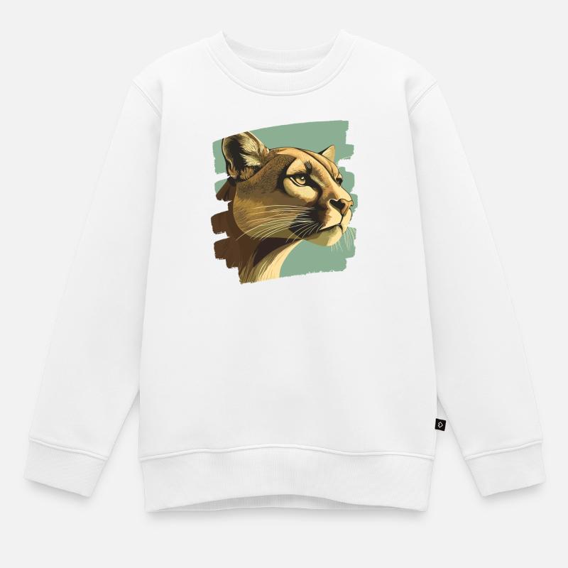 Lion from mountain Retro - Kinder Premium Organic Sweatshirt - Weiß