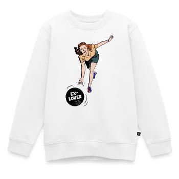 Ex-Lover Bowling – Style BD rétro - Sweat Premium enfant bio - blanc - Devant - AI Model Kid Male (0cm)