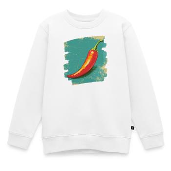 Chili - Kinder Premium Organic Sweatshirt - Weiß - Vorne - AI Model Kid Male (0cm)