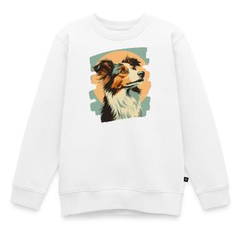 Collie - Kinder Premium Organic Sweatshirt - Weiß - Vorne - AI Model Kid Male (0cm)