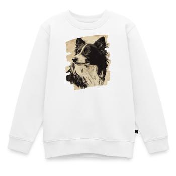 Collie - Kinder Premium Organic Sweatshirt - Weiß - Vorne - AI Model Kid Male (0cm)