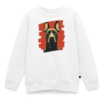 Dobermann - Kinder Premium Organic Sweatshirt - Weiß - Vorne - AI Model Kid Male (0cm)