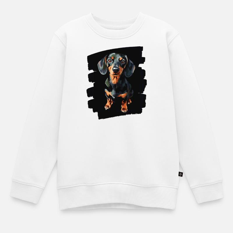Teckel - Sweat Premium enfant bio - blanc