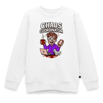 Chaos im Griff – irgendwie. - Kinder Premium Organic Sweatshirt - Weiß - Vorne - AI Model Kid Male (0cm)