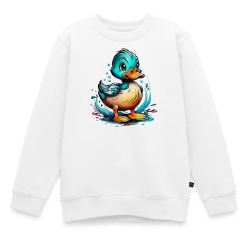 Mignon design de canard avec des détails d’eau - Sweat Premium enfant bio - blanc - Devant - AI Model Kid Male (0cm)
