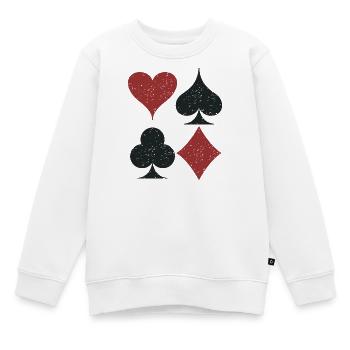 Karte Anzüge Symbole Grunge Textur 2 - Kinder Premium Organic Sweatshirt - Weiß - Vorne - AI Model Kid Male (0cm)