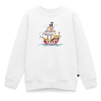 Fantasievolles Piratenschiff auf Hoher See mit - Kinder Premium Organic Sweatshirt - Weiß - Vorne - AI Model Kid Male (0cm)