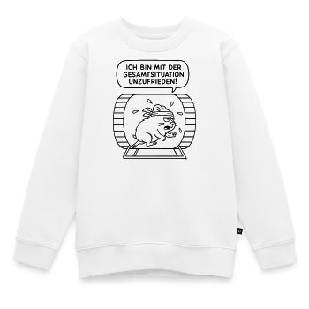Mit der Gesamtsituation unzufrieden! WUNSCHFARBE! - Kinder Premium Organic Sweatshirt - Weiß - Vorne - AI Model Kid Male (0cm)
