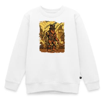 Steampunk Bigfoot Cryptid Sasquatch Gear Yeti - Sweat Premium enfant bio - blanc - Devant - AI Model Kid Male (0cm)