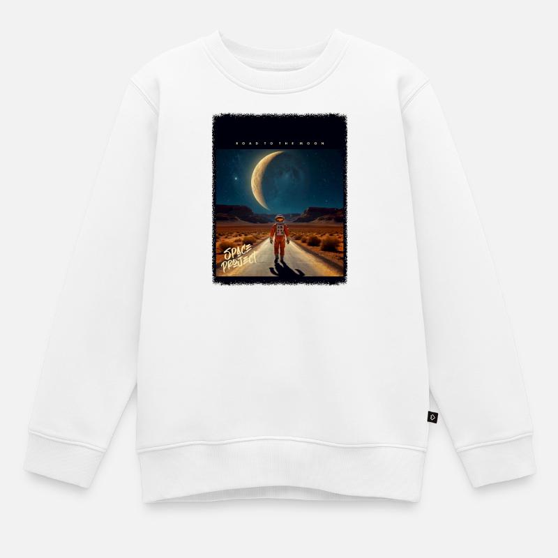 Route vers la Lune : astronaute du désert - Sweat Premium enfant bio - blanc
