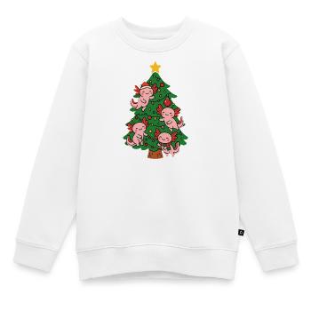 Axolotl schmücken Weihnachtsbaum - Kinder Premium Organic Sweatshirt - Weiß - Vorne - AI Model Kid Male (0cm)