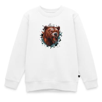 Grizzly Bär Kopf - Kinder Premium Organic Sweatshirt - Weiß - Vorne - AI Model Kid Male (0cm)