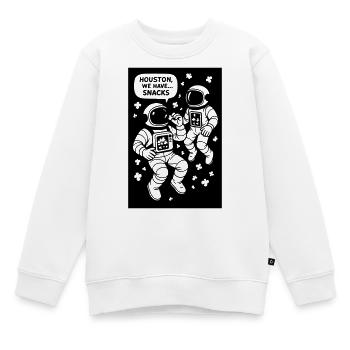 Astronauten mit Popcorn schwarzweiß - Kinder Premium Organic Sweatshirt - Weiß - Vorne - AI Model Kid Male (0cm)