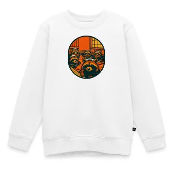 Waschbär Heiße Quelle - Kinder Premium Organic Sweatshirt - Weiß - Vorne - AI Model Kid Male (0cm)