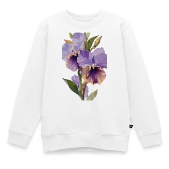 Lila Blumen - Öl auf Leinwand - Kinder Premium Organic Sweatshirt - Weiß - Vorne - AI Model Kid Male (0cm)