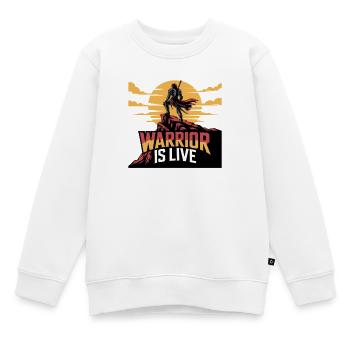 Guerrier sur la falaise coucher de soleil - Sweat Premium enfant bio - blanc - Devant - AI Model Kid Male (0cm)