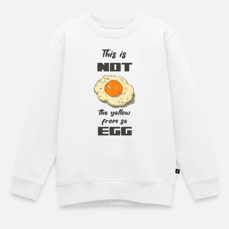 Cet œuf n’est pas le jaune - Sweat Premium enfant bio - blanc