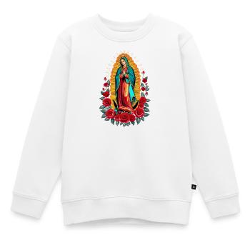 Guadalupe Maria Rosenkranz - Kinder Premium Organic Sweatshirt - Weiß - Vorne - AI Model Kid Male (0cm)