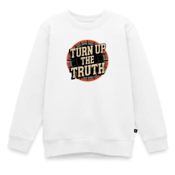 Retro Grunge – Turn Up The Truth - Kids Premium Organic Sweatshirt - white - Front - AI Model Kid Male (0cm)