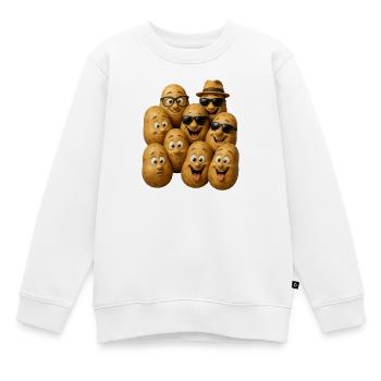 Lachende Kartoffeln mit Stil - Kinder Premium Organic Sweatshirt - Weiß - Vorne - AI Model Kid Male (0cm)