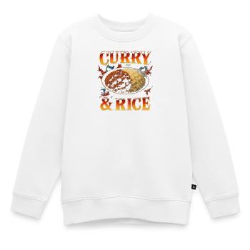 Curry et riz Nourriture préférée Drôle Bizarre Années 90 - Sweat Premium enfant bio - blanc - Devant - AI Model Kid Male (0cm)