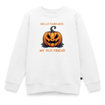 Hello Darkness Pumpkin Halloween Humor Kürbis - Kinder Premium Organic Sweatshirt - Weiß - Vorne - AI Model Kid Male (0cm)