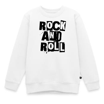 Rock and Roll découpé Typographie Design - Sweat Premium enfant bio - blanc - Devant - AI Model Kid Male (0cm)