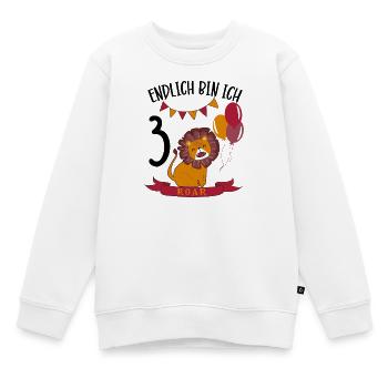 Anniversaire Lion 3 ans Leo Cadeau de fête - Sweat Premium enfant bio - blanc - Devant - AI Model Kid Male (0cm)