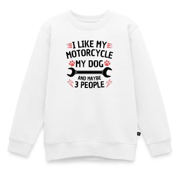 Motorrad Hund Lustiges Zitat - Kinder Premium Organic Sweatshirt - Weiß - Vorne - AI Model Kid Male (0cm)