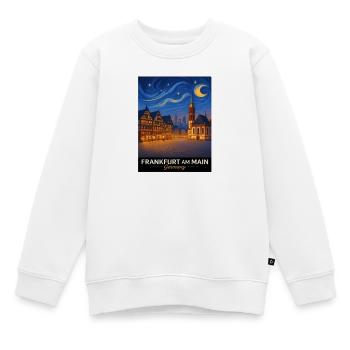 Francfort-sur-le-Main Vue nocturne - Sweat Premium enfant bio - blanc - Devant - AI Model Kid Male (0cm)