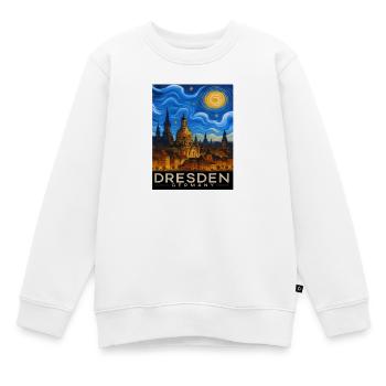 Dresden Nachtlicht Skyline - Kinder Premium Organic Sweatshirt - Weiß - Vorne - AI Model Kid Male (0cm)