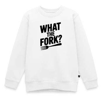 Was ist die Gabel? - Kinder Premium Organic Sweatshirt - Weiß - Vorne - AI Model Kid Male (0cm)