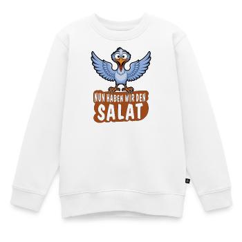 NUN HABEN WIR DEN SALAT - Kinder Premium Organic Sweatshirt - Weiß - Vorne - AI Model Kid Male (0cm)