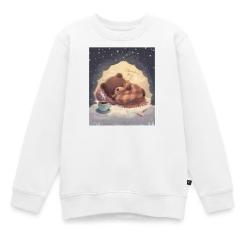 Winterschlafmodus in der gemütlichen Bärennacht - Kinder Premium Organic Sweatshirt - Weiß - Vorne - AI Model Kid Male (0cm)