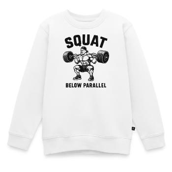 Kniebeuge unter parallelem Schwergewichtler - Kinder Premium Organic Sweatshirt - Weiß - Vorne - AI Model Kid Male (0cm)