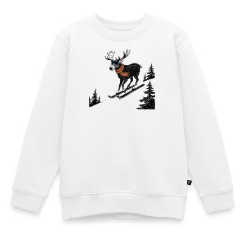 Pisten Elch - Kinder Premium Organic Sweatshirt - Weiß - Vorne - AI Model Kid Male (0cm)