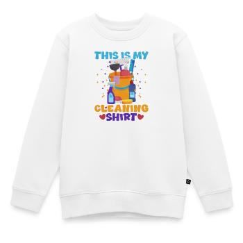 This Is My Cleaning Shirt - Kinder Premium Organic Sweatshirt - Weiß - Vorne - AI Model Kid Male (0cm)