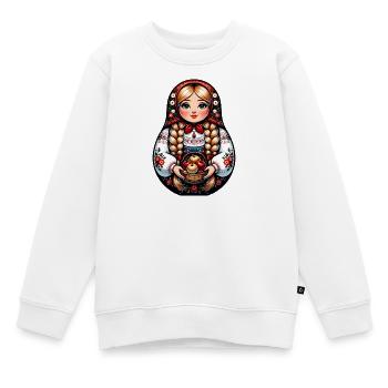 Matriochka en russe Matriochka Poupée Russe - Sweat Premium enfant bio - blanc - Devant - AI Model Kid Male (0cm)