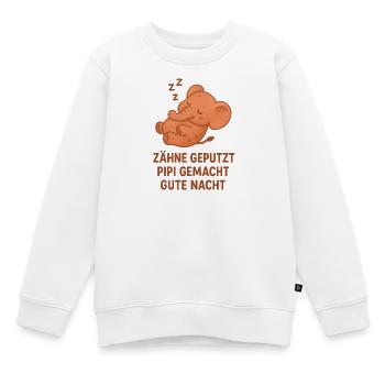 Elephant Lullaby Teeth Brushed - Kids Premium Organic Sweatshirt - white - Front - AI Model Kid Male (0cm)