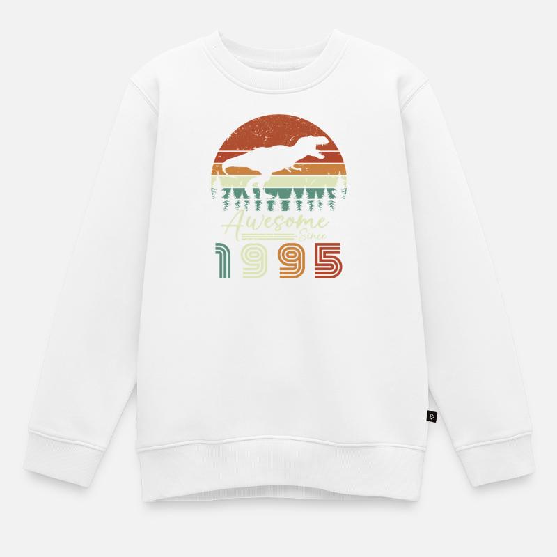 awsome_since_dinaseur_1995 - Kinder Premium Organic Sweatshirt - Weiß