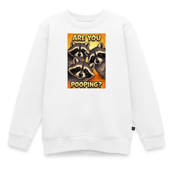 Lustiges Waschbär-Trio – Machst du - Kinder Premium Organic Sweatshirt - Weiß - Vorne - AI Model Kid Male (0cm)