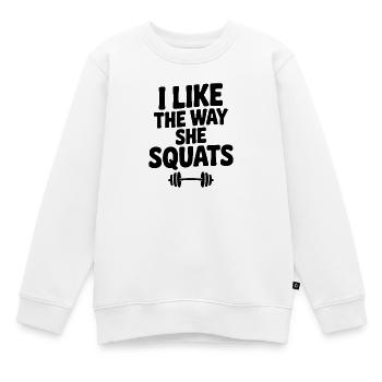 Ich mag, wie sie sich beugt - Kinder Premium Organic Sweatshirt - Weiß - Vorne - AI Model Kid Male (0cm)