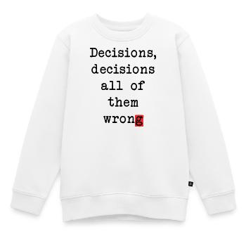 Club des Mauvaises Décisions - Sweat Premium enfant bio - blanc - Devant - AI Model Kid Male (0cm)